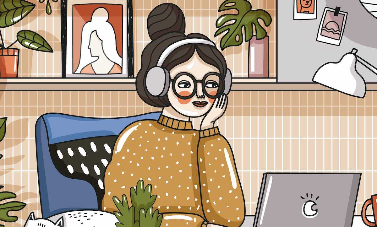 Vector illustration virus quarantine Work at home