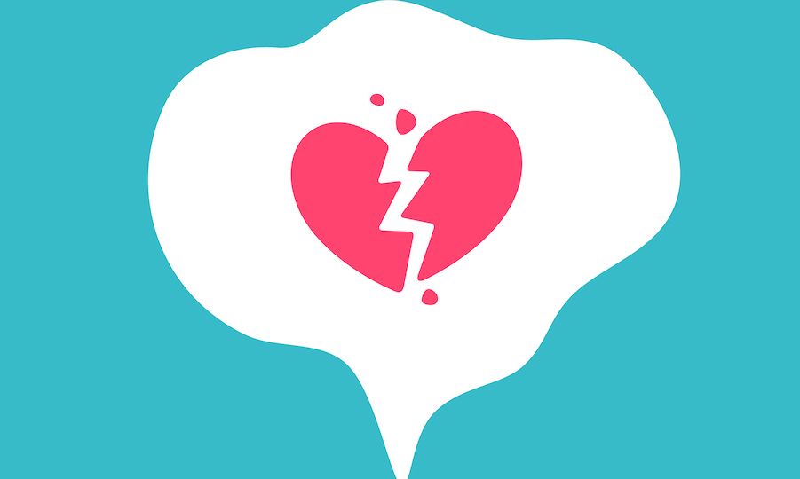 Broken heart concept
