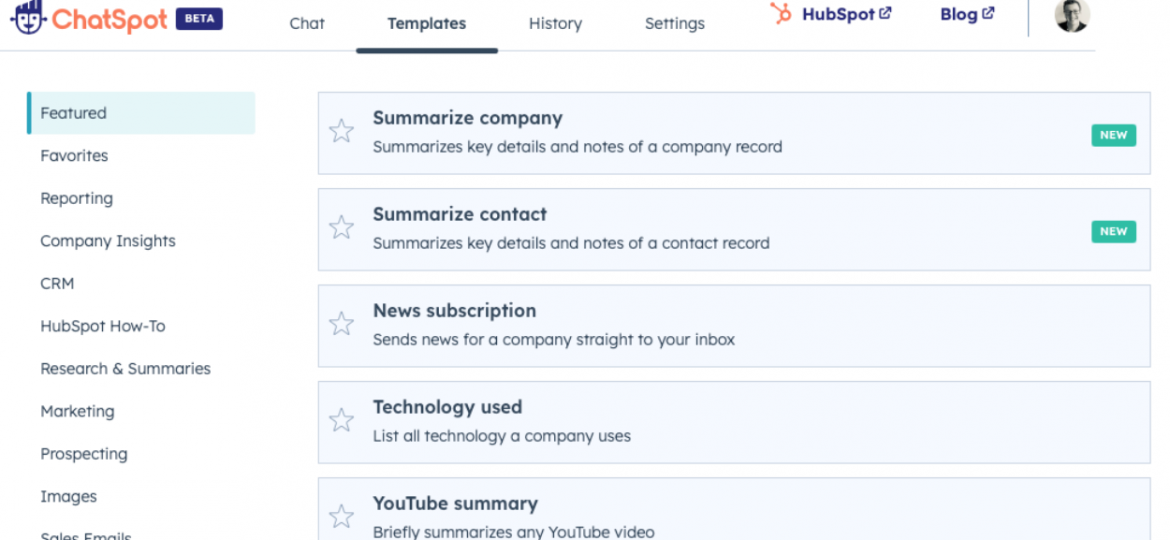 ChatSpot screengrab